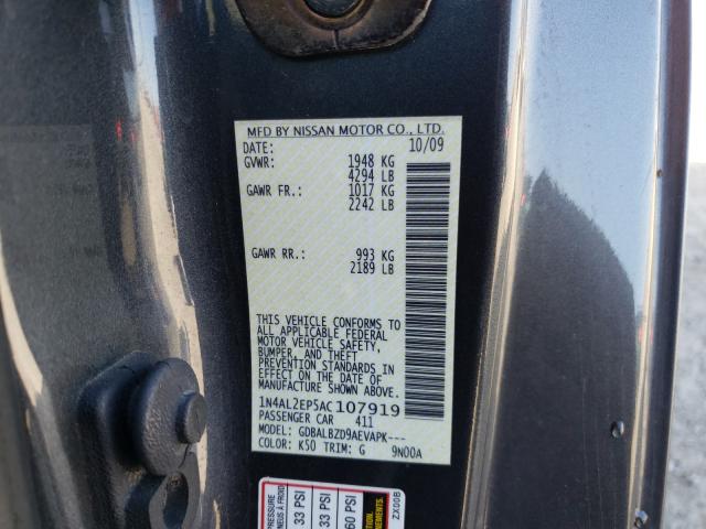 Photo 9 VIN: 1N4AL2EP5AC107919 - NISSAN ALTIMA S 