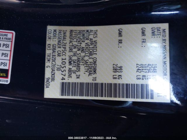 Photo 8 VIN: 1N4AL2EP5CC105574 - NISSAN ALTIMA 