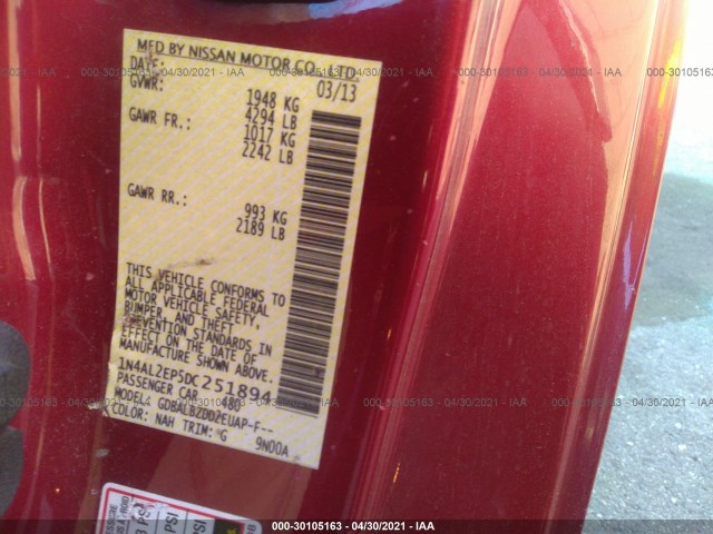 Photo 8 VIN: 1N4AL2EP5DC251894 - NISSAN ALTIMA 