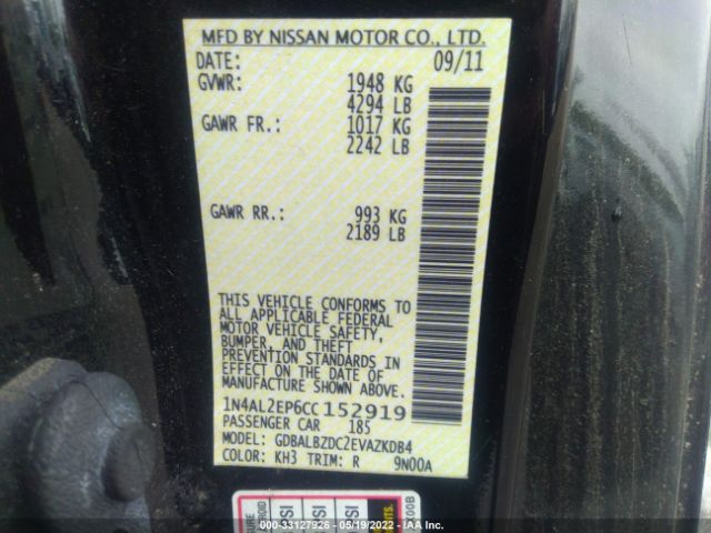 Photo 8 VIN: 1N4AL2EP6CC152919 - NISSAN ALTIMA 