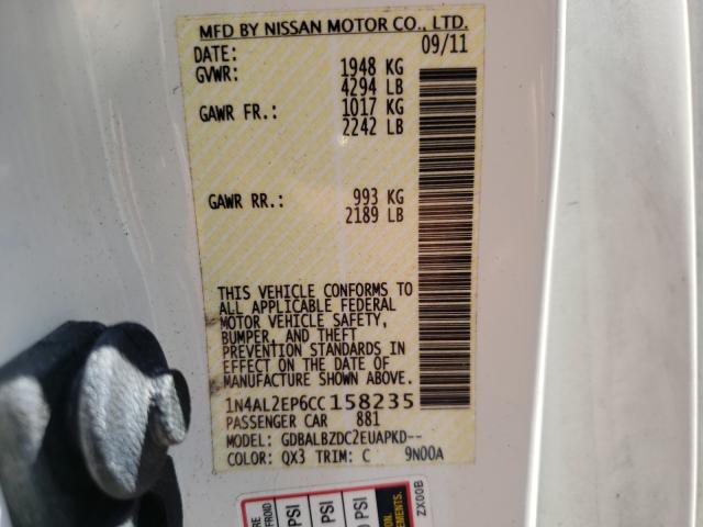 Photo 9 VIN: 1N4AL2EP6CC158235 - NISSAN ALTIMA S 