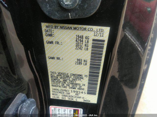 Photo 8 VIN: 1N4AL2EP6CC199545 - NISSAN ALTIMA 