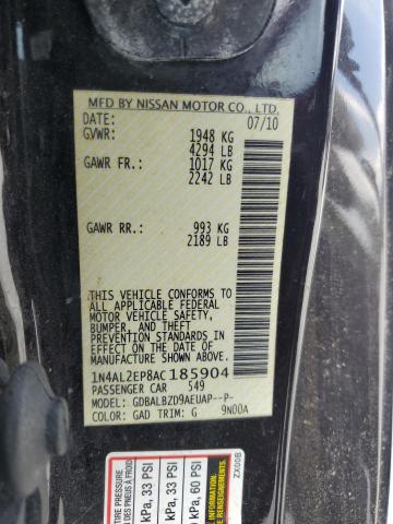 Photo 11 VIN: 1N4AL2EP8AC185904 - NISSAN ALTIMA S 