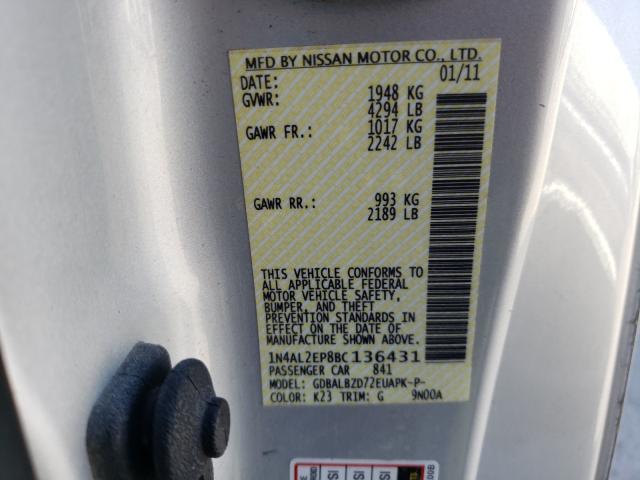 Photo 9 VIN: 1N4AL2EP8BC136431 - NISSAN ALTIMA S 