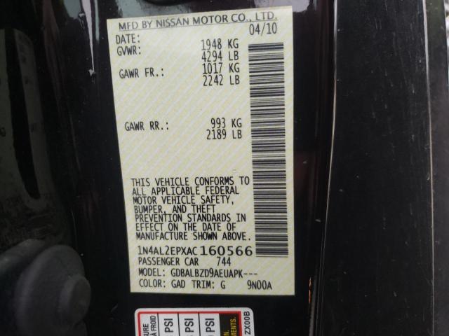 Photo 9 VIN: 1N4AL2EPXAC160566 - NISSAN ALTIMA S 