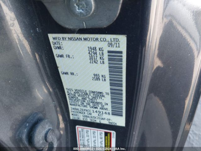 Photo 8 VIN: 1N4AL2EPXCC149148 - NISSAN ALTIMA 