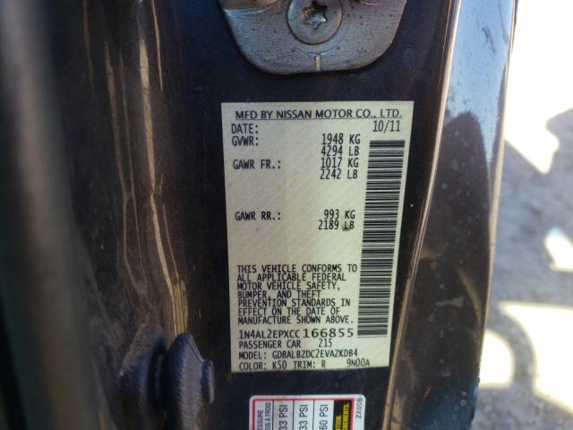 Photo 9 VIN: 1N4AL2EPXCC166855 - NISSAN ALTIMA S 