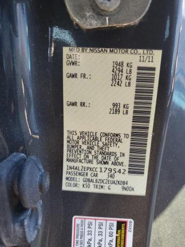 Photo 12 VIN: 1N4AL2EPXCC179542 - NISSAN ALTIMA S 