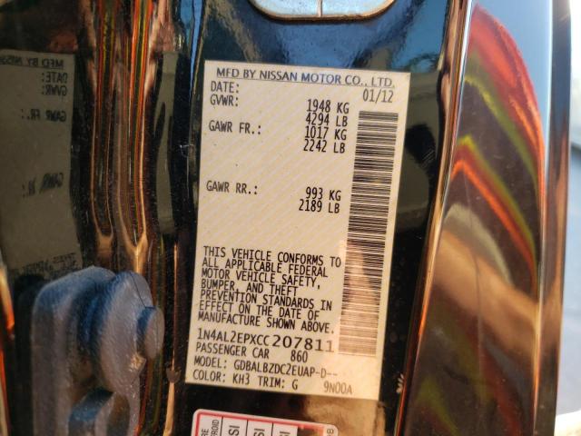 Photo 9 VIN: 1N4AL2EPXCC207811 - NISSAN ALTIMA S 