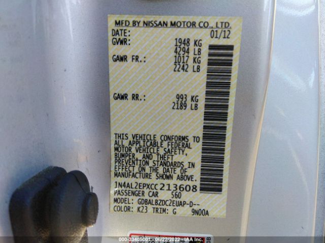 Photo 8 VIN: 1N4AL2EPXCC213608 - NISSAN ALTIMA 