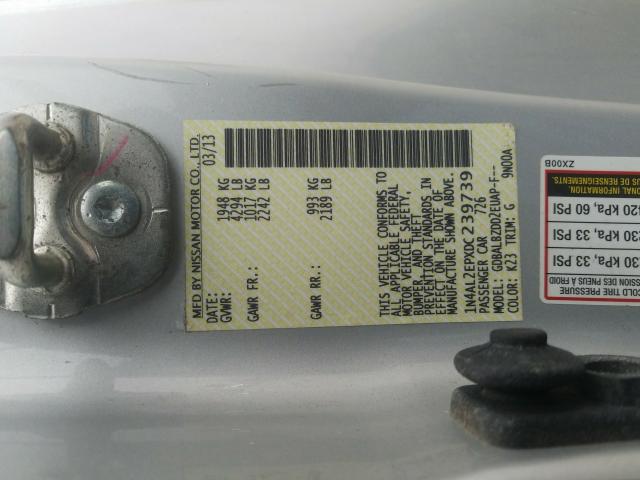 Photo 9 VIN: 1N4AL2EPXDC239739 - NISSAN ALTIMA S 