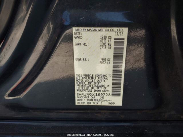 Photo 8 VIN: 1N4AL3AP0DC169728 - NISSAN ALTIMA 