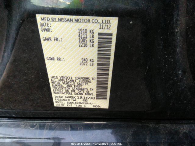 Photo 8 VIN: 1N4AL3AP0DC181698 - NISSAN ALTIMA 