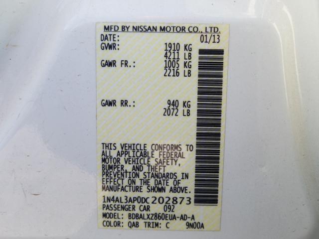 Photo 9 VIN: 1N4AL3AP0DC202873 - NISSAN ALTIMA 2.5 