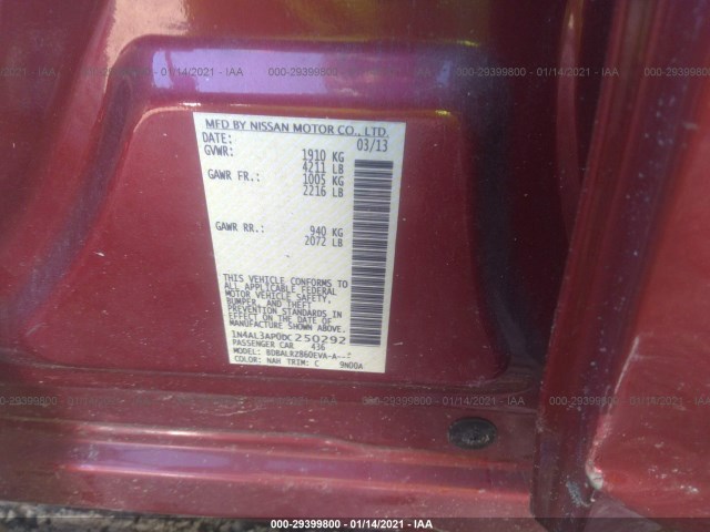 Photo 8 VIN: 1N4AL3AP0DC250292 - NISSAN ALTIMA 