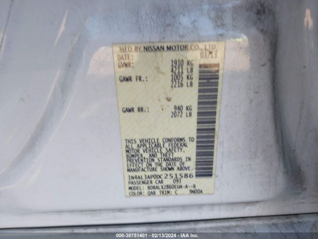 Photo 8 VIN: 1N4AL3AP0DC251586 - NISSAN ALTIMA 