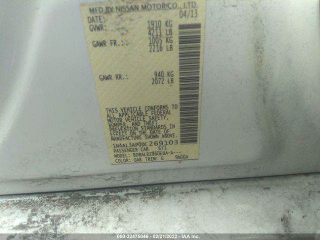 Photo 8 VIN: 1N4AL3AP0DC269103 - NISSAN ALTIMA 