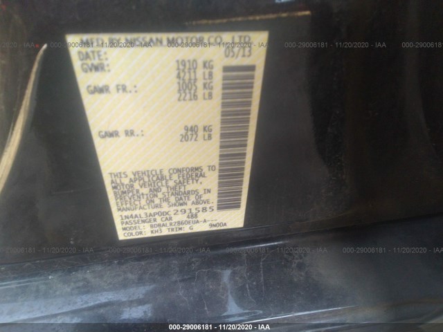 Photo 8 VIN: 1N4AL3AP0DC291585 - NISSAN ALTIMA 