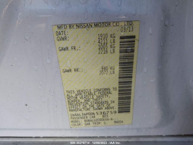 Photo 8 VIN: 1N4AL3AP0DN536759 - NISSAN ALTIMA 