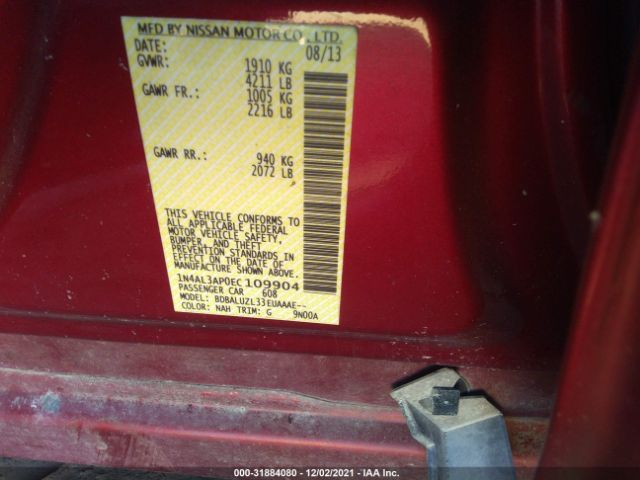 Photo 8 VIN: 1N4AL3AP0EC109904 - NISSAN ALTIMA 