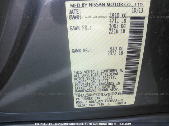 Photo 8 VIN: 1N4AL3AP0EC168726 - NISSAN ALTIMA 