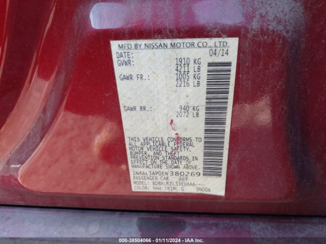 Photo 8 VIN: 1N4AL3AP0EN380269 - NISSAN ALTIMA 