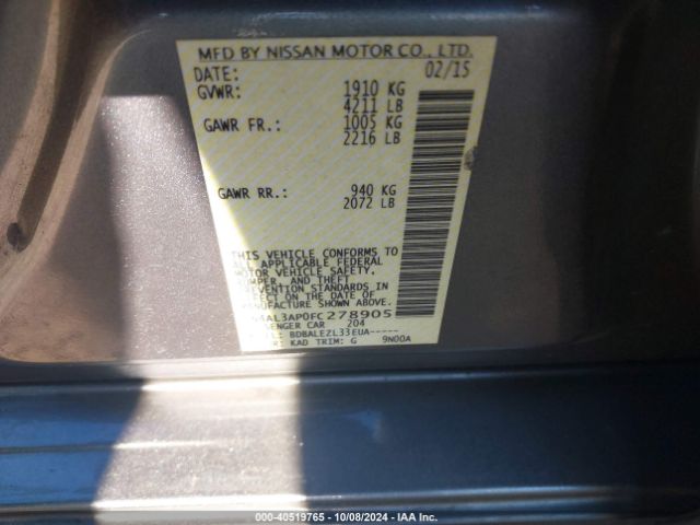 Photo 8 VIN: 1N4AL3AP0FC278905 - NISSAN ALTIMA 