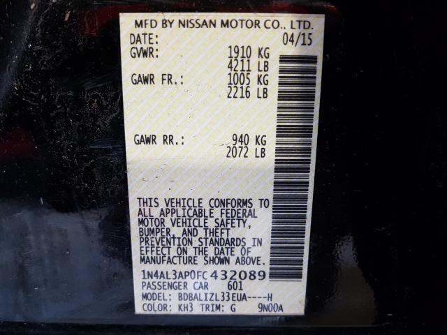 Photo 9 VIN: 1N4AL3AP0FC432089 - NISSAN ALTIMA 2.5 