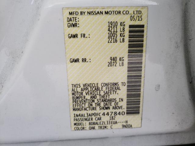 Photo 9 VIN: 1N4AL3AP0FC447840 - NISSAN ALTIMA 2.5 