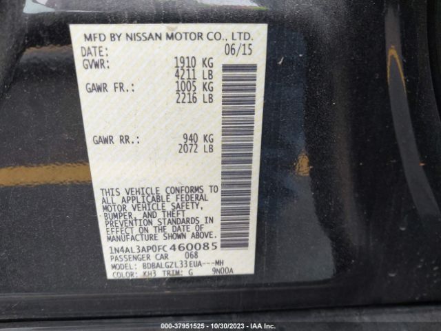 Photo 8 VIN: 1N4AL3AP0FC460085 - NISSAN ALTIMA 