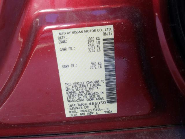 Photo 9 VIN: 1N4AL3AP0FC466050 - NISSAN ALTIMA 2.5 