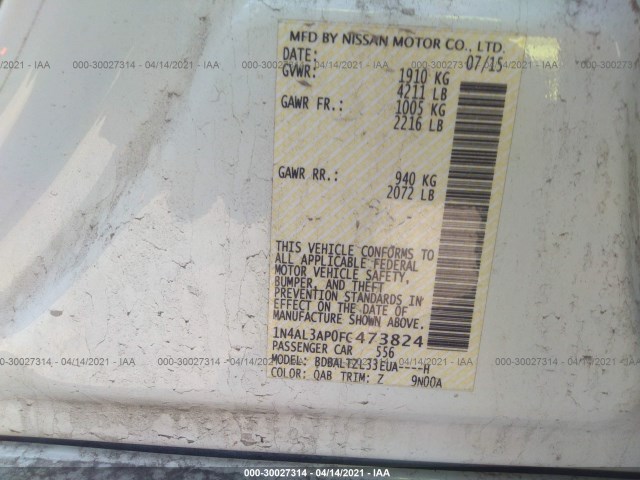 Photo 8 VIN: 1N4AL3AP0FC473824 - NISSAN ALTIMA 