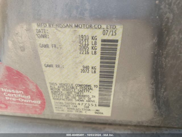 Photo 8 VIN: 1N4AL3AP0FC477551 - NISSAN ALTIMA 