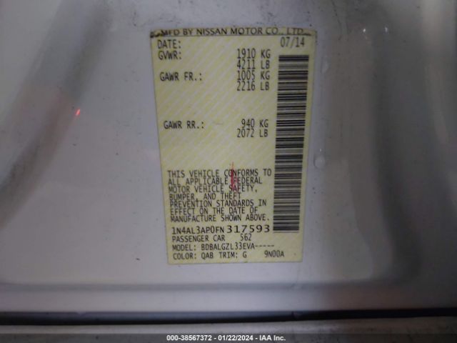 Photo 8 VIN: 1N4AL3AP0FN317593 - NISSAN ALTIMA 