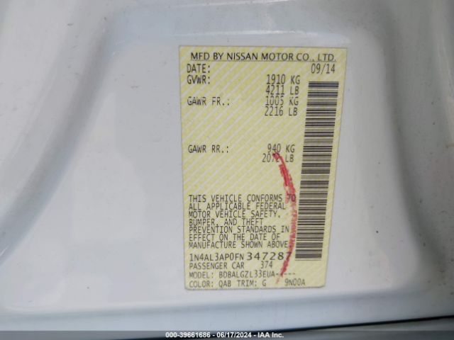 Photo 8 VIN: 1N4AL3AP0FN347287 - NISSAN ALTIMA 