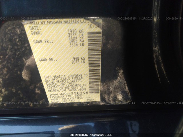 Photo 8 VIN: 1N4AL3AP0FN356958 - NISSAN ALTIMA 