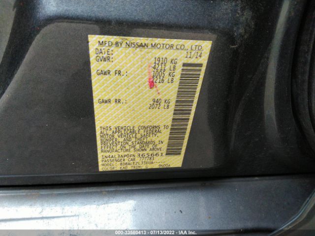 Photo 8 VIN: 1N4AL3AP0FN365661 - NISSAN ALTIMA 