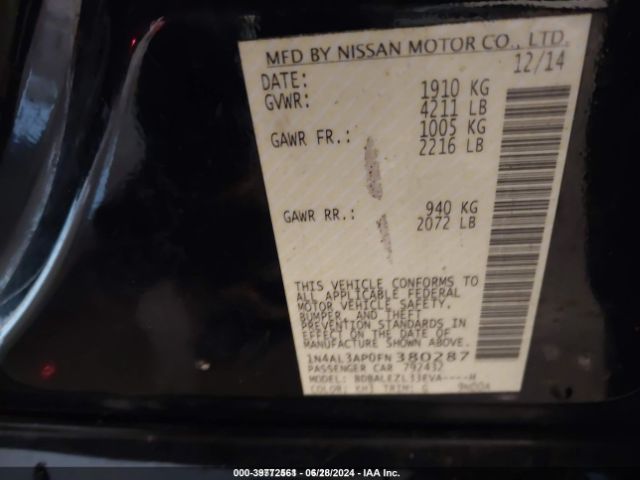 Photo 8 VIN: 1N4AL3AP0FN380287 - NISSAN ALTIMA 