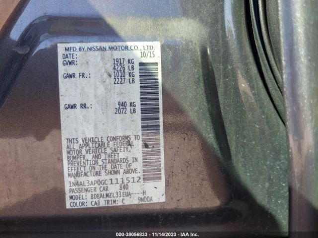 Photo 8 VIN: 1N4AL3AP0GC111512 - NISSAN ALTIMA 