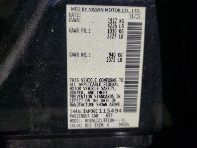 Photo 9 VIN: 1N4AL3AP0GC115494 - NISSAN ALTIMA 2.5 