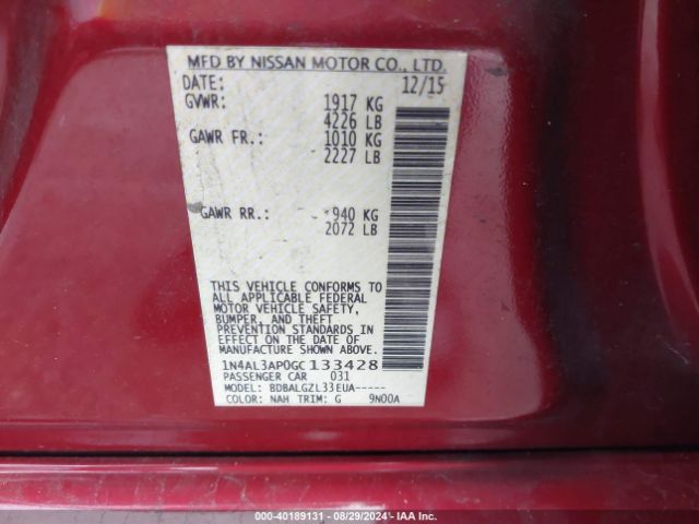 Photo 8 VIN: 1N4AL3AP0GC133428 - NISSAN ALTIMA 