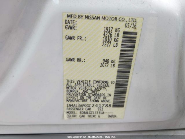 Photo 8 VIN: 1N4AL3AP0GC241788 - NISSAN ALTIMA 