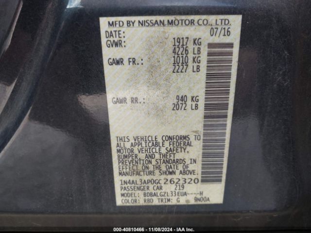 Photo 8 VIN: 1N4AL3AP0GC262320 - NISSAN ALTIMA 