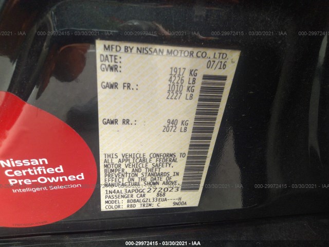 Photo 8 VIN: 1N4AL3AP0GC272023 - NISSAN ALTIMA 