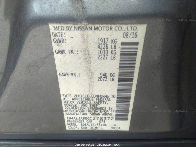 Photo 8 VIN: 1N4AL3AP0GC278372 - NISSAN ALTIMA 