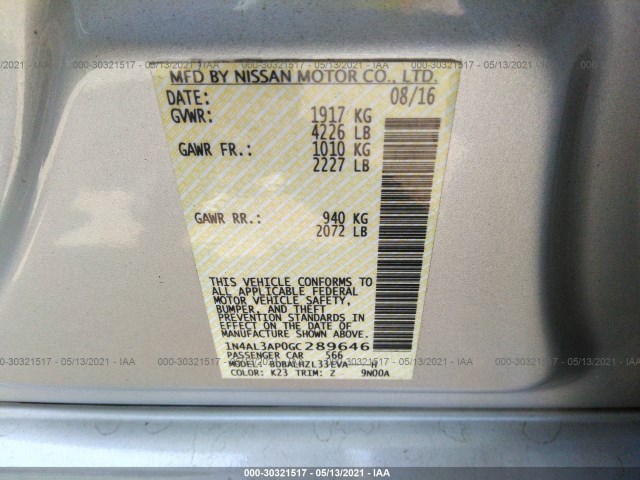 Photo 8 VIN: 1N4AL3AP0GL289646 - NISSAN ALTIMA 