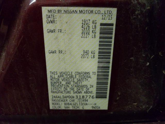 Photo 9 VIN: 1N4AL3AP0GN318776 - NISSAN ALTIMA 2.5 