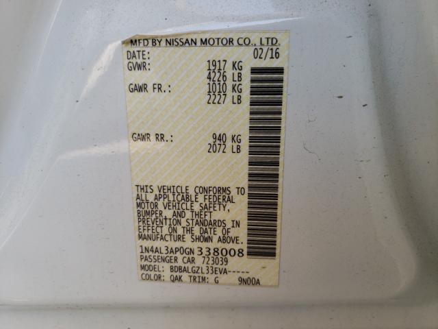 Photo 9 VIN: 1N4AL3AP0GN338008 - NISSAN ALTIMA 2.5 