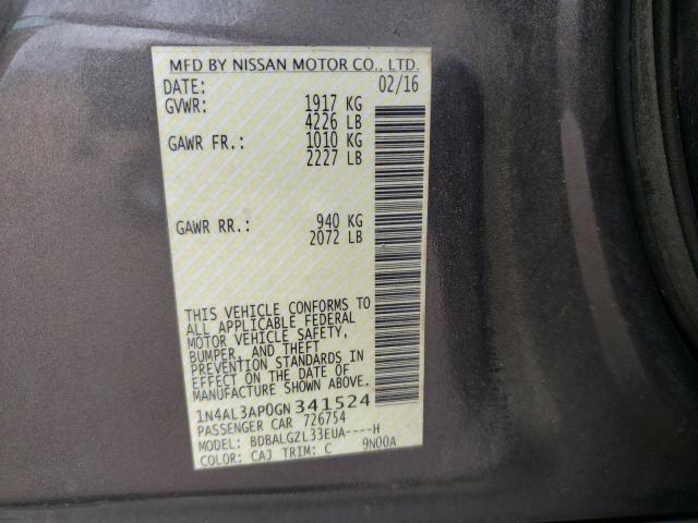 Photo 9 VIN: 1N4AL3AP0GN341524 - NISSAN ALTIMA 2.5 