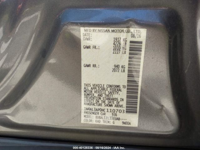 Photo 8 VIN: 1N4AL3AP0HC110703 - NISSAN ALTIMA 